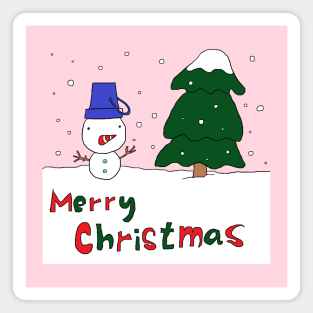 Merry Christmas, Snowman, Tree Magnet
